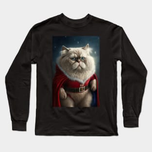 Cool Cat portrait Christmas vibes Long Sleeve T-Shirt